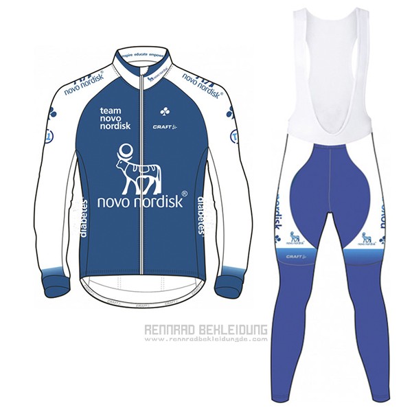 2017 Fahrradbekleidung Novo Nordisk Wei Trikot Langarm und Tragerhose - zum Schließen ins Bild klicken